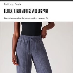 Athleta Wide Leg Linen Retreat Pants